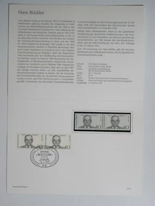 Dt. Bundespost Ministerkarte Typ IV 1975 Din A 5 Mi.Nr. 832 Hans Böckler - Picture 1 of 1