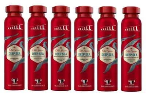 6 x 250ml Old Spice Deep Sea Deodorant Body Spray For Men, 48H, 0% Aluminium - Picture 1 of 1