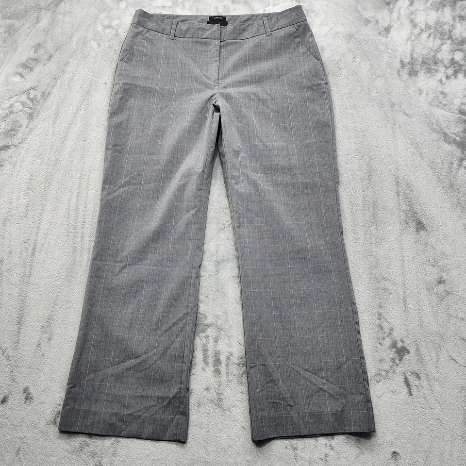 Pantalones Attention Mujer 12 Gris Calce Moderno Gris Cuadros Tiro Medio Pierna Ancha Oficina Foto 1 de 4