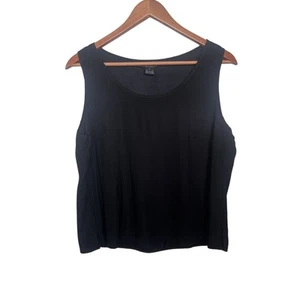 Citron Santa Monica Black Silk Tank Blouse Shirt Women’s Size Petite Large - Picture 1 of 5