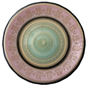 AKCAM Turkish Delights Vaso 3 Ensalada y 2 Platos de Cena, Rosa Aqua Negro Dorado - Imagen 1 de 10