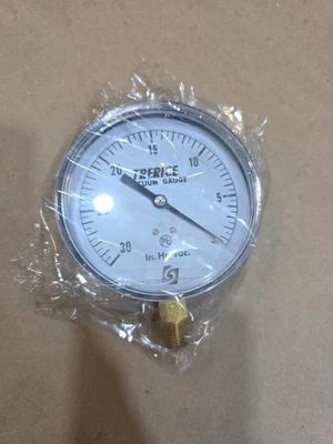 Trerice 800B4002LA030 Pressure-Vacuum Gauge 4" 0-30" WC 0-30PSI 1/4" NPT - Image 1 of 3