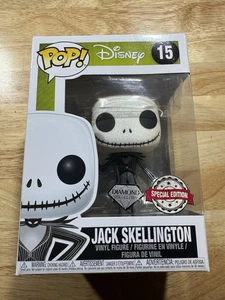 Funko Pop! Disney Jack Skellington Diamond Glitter Hot Topic DAMAGED Nightmare - Picture 1 of 7