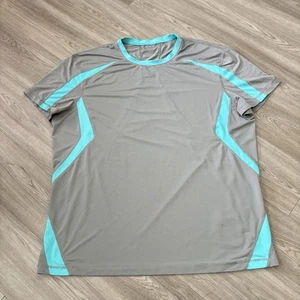 Lululemon T-Shirt Mens XXL Gray Teal Metal Vent Tech Performance Active Training - Picture 1 of 8