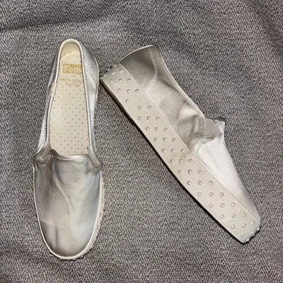 Keds x Kate Spade wedding bridal platform Satin w/ Pearls Wedding Sneakers sz 8 - Image 1 of 4