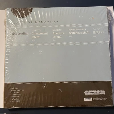 2008 Creative Memories 8x8 mangas de carregamento lateral 12 mangas NOVO na embalagem - Imagem 1 de 4