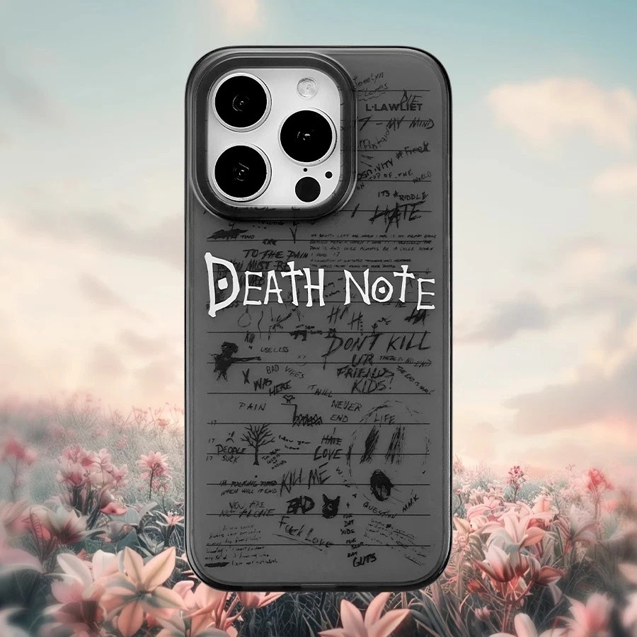Death Note 黑色手机壳 TPU 手机保护套 适用于 iPhone 14/15/16/17 Pro Max 礼品 — 第 1/4 张图片