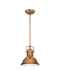 Westinghouse 63084B Boswell 9” Wide Pendant Lighting Fixture - Washed Copper - Picture 1 of 9