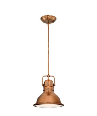 Westinghouse 63084B Boswell 9” Wide Pendant Lighting Fixture - Washed Copper - Image 1 of 4