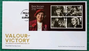 2025 Valour & Victory Dame Vera Lynn 1917-2020 M/S FDC London SW1 PL FDI Pmk - Picture 1 of 2