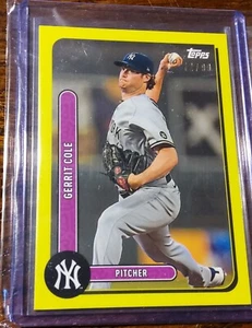 2021 Topps Brooklyn Collection Gerrit Cole Yellow Parallel 12/99 - Picture 1 of 2