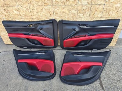 TOYOTA CAMRY 18-24 DOOR PANEL INTERIOR PANELS TRIM SET RED AND BLACK TRD OEM - Image 1 of 4