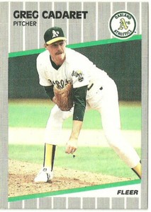 GREG CADARET OAKLAND ATHLETICS #4 - FLEER NM-MT 1989