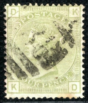 GB USED ABROAD Peru CALLAO QV SG.153 4d Sage Plate 16 (1877) Cat £300- BLRED64 - Image 1 of 4