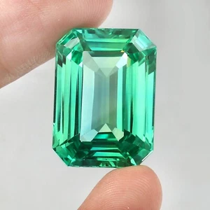 24x18 MM Natural Ceylon Green Parti Sapphire 53.40 Ct Radiant Cut Loose Gemstone - Picture 1 of 6