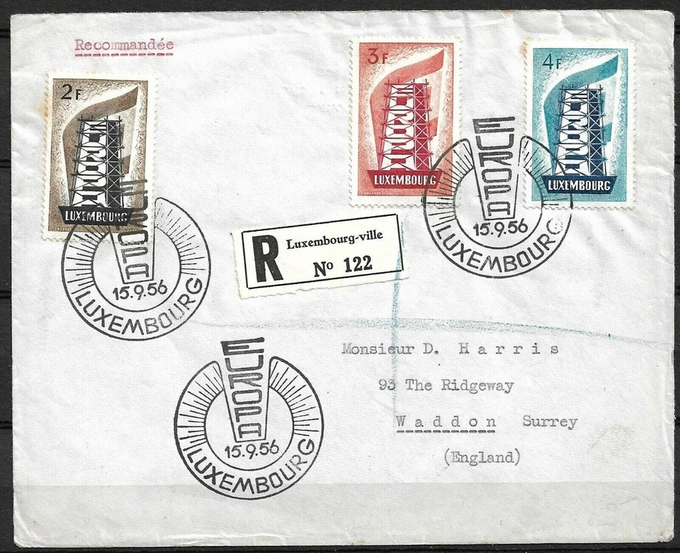 Luxembourg 1956 Yvert 514/16 FDC Europe CEPT VF - Image 1 of 1