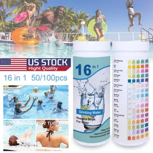16IN1 Chlorine Dip Pool Test Strips Hot Tub SPA Swimming PH Tester Paper Bottle - Picture 1 of 12
