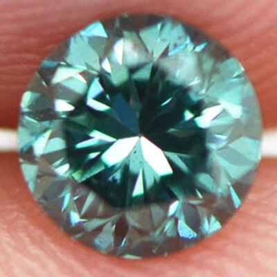 Blue Diamond Round Shaped Fancy Color VS2 Certified Enhanced Loose 0.47 Carat - Image 1 of 4
