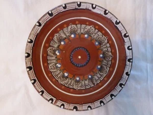Troyan Bulgaria red featherware 8 1/2" dinner plate (D) - Bild 1 von 2