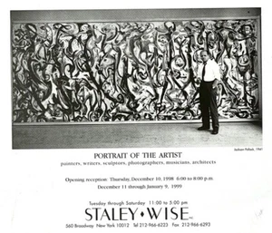 Jackson Pollack 1998 Portrait Of The Artist Show Announcement Card - Picture 1 of 7