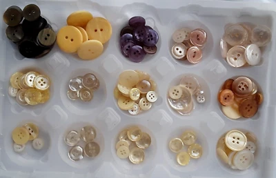 Lot Faux Abalone Flat Buttons Multiple Colors: Purple Pink White Black Yellow - Image 1 of 4