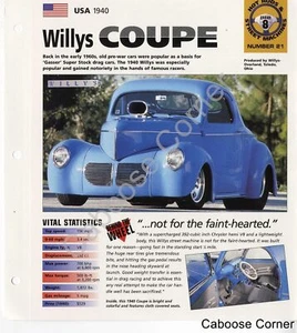 Folleto Especificaciones Willys Coupe IMP Hot Cars EE. UU. 1940 Grupo 8, No 21 - Imagen 1 de 3