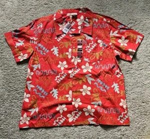 Barefoot In Paradise roter hawaiianischer Blumendruck Herren Größe XL Neu mit Etikett - Bild 1 von 8