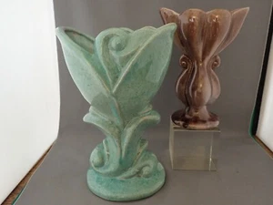 2 Mid Century Vintage Gonder Pottery Made in USA Vases E-6  & H-68 - Picture 1 of 8