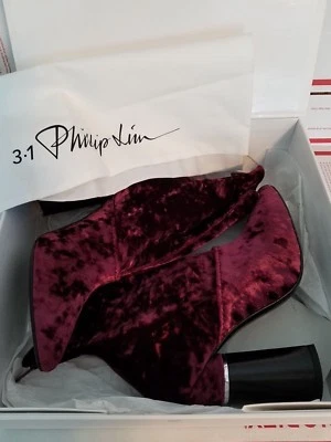 Botas elásticas de terciopelo Phillip Lim Kyoto Syrah talla US 9.5 / 39.5 $695 nuevas  Foto 1 de 4