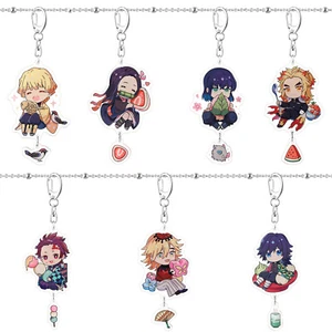 Demon Slayer Nezuko Zenitsu Giyuu Acrylic Keychain Key Ring Race Strap Cosplay - Picture 1 of 16