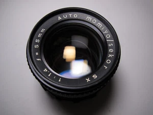 Auto Mamiya Sekor SX 55mm f/1.4 MF Lens M42 Mount Blue/Yellow Coating+ 6 Blades - Picture 1 of 13