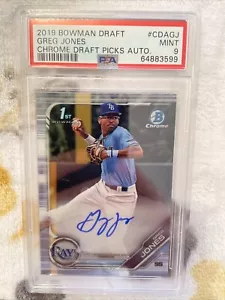Greg Jones 2019 Bowman Chrome Draft Picks Autograph #CDAGJ PSA 9 - Picture 1 of 4