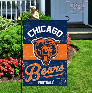 Vintage Chicago Bears garden flag 12" x 18" Double sided Officially Licensed - Picture 1 of 2