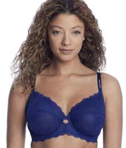 NEW CALVIN KLEIN NAVY BLUE LACE UNDERWIRE BRA SIZE 12DDD - FITS 12E RRp $89 - Picture 1 of 1