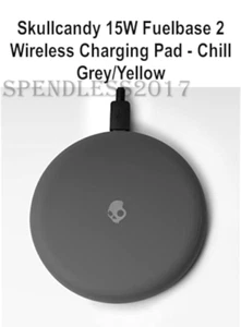 Skullcandy 15W Fuelbase 2 Wireless Charging Pad - Chill Grey/Yellow NEW SEALED - Picture 1 of 9