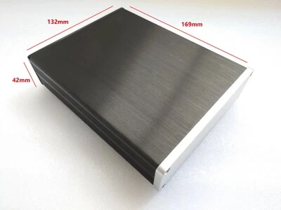 Carcasa de metal cepillado de aluminio / Estuche Mini AMP / Caja de preamplificador / Chasis PSU Foto 1 de 4