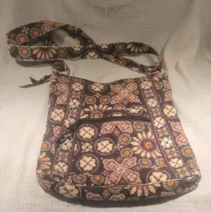 Vera Bradley Canyon Quilted Crossbody Bag Purse Brown Medallion Boho Hippie - Picture 1 of 13