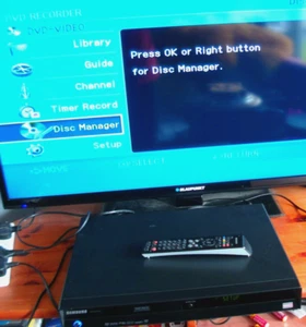 Samsung DVD-SR150M Black DVD Recorder Player Freeview & Remote Fully Working - Picture 1 of 10