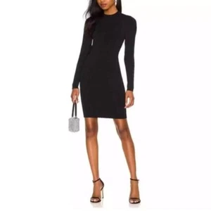 ALICE + OLIVIA Estelle Twist Back Mock Neck Mini Dress in Black XS - Picture 1 of 6
