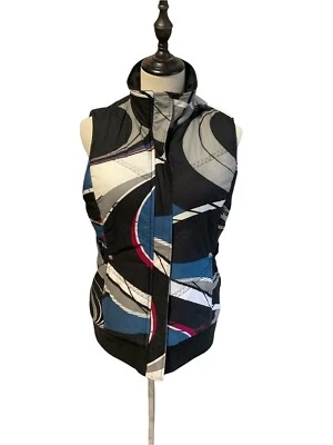 Oakley Puffer Vest  Size M Blue Abstract Full Zip Outdoor Warming Walking Casual - image 1 of 4