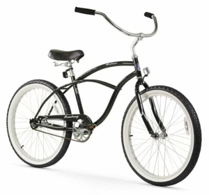 24" Man's Beach Cruiser Bike Single Speed Gloss Black - Picture 1 of 1
