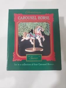 Vintage 1989 Hallmark Ornament ~ Carousel Horse "Snow" 1st of 4 - Picture 1 of 1