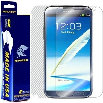 ArmorSuit MilitaryShield Samsung Galaxy Note II Screen + White Carbon Fiber Skin - Image 1 of 4