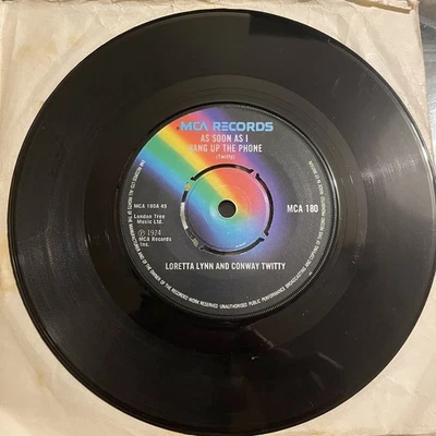 Conway Twitty  Lore - As Soon As I Hang Up The Phone - RARE UK STOCK COPY 7” 45 - Image 1 of 4