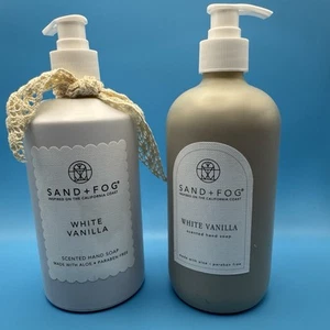 Sand + Fog Hand Soap Set of 2 White Vanilla 15.7oz Glass Bottles – NEW - Picture 1 of 7