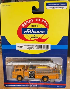 Rare Athearn 91854 County Fire Dept. Telesquirt Truck Engine #21 HO Scale NIB - Picture 1 of 3
