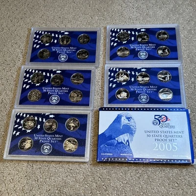 (5) Assorted US Mint 50 State Quarter & Territories Proof Set Lot - Image 1 of 4