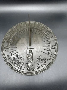 Bronzo in metallo fuso? Meridiana Padre Tempo Giardino Arte Invecchia Insieme a Me - Foto 1 di 9