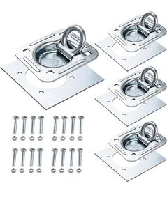 Lonffery 4 Pack Recessed D-Ring Tie Down Anchors (6,000 4 pack, silver 4 pack - Bild 1 von 7