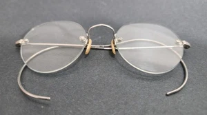 Vintage randlose silberfarbene Draht verzierte Brille Brillengestell - Bild 1 von 10